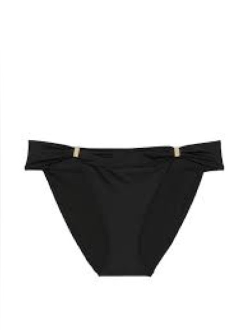Victoria's Secret Black Ruched Bikini Bottoms Size M